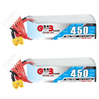 GAONENG GNB 6S 22.2V 450mAh 80C XT30 LiPo Battery Long Type