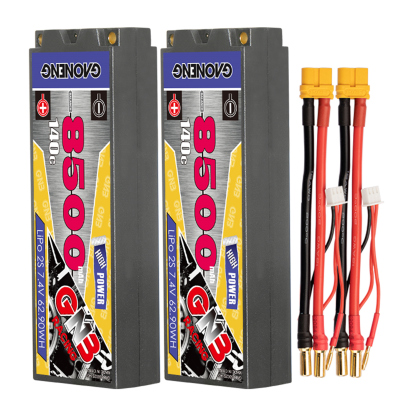 GAONENG GNB 2S 7.4V 8500mAh 140C 5mm Bullet Hard Case LiPo Battery