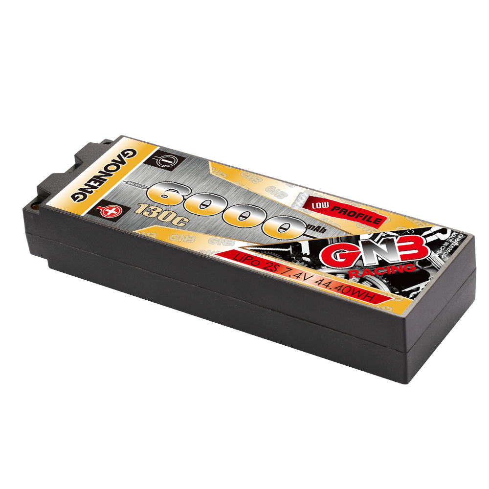 GAONENG GNB 2S 7.4V 6000mAh 130C 5mm Hard Case LCG LiPo Battery RC Car
