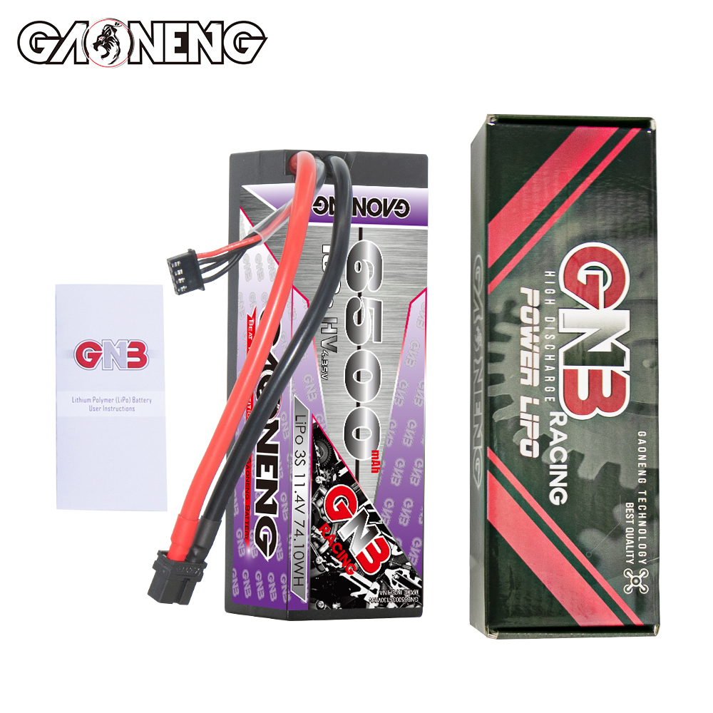 GAONENG GNB LiHV 3S 11.4V 6500mAh 130C Cabled Hard Case LiPo Battery XT60