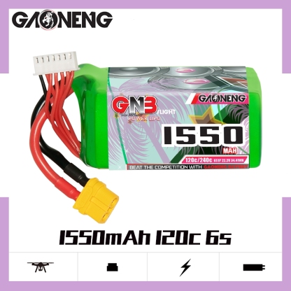 2PCS - GAONENG GNB 6S 22.2V 1550mAh 120C XT60 LiPo Battery