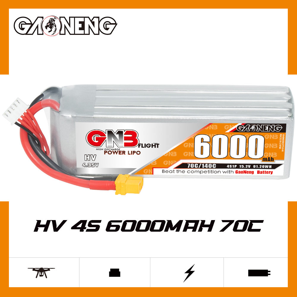 GAONENG GNB HV 4S 15.2V 6000mAh 70C LiPo Battery XT60