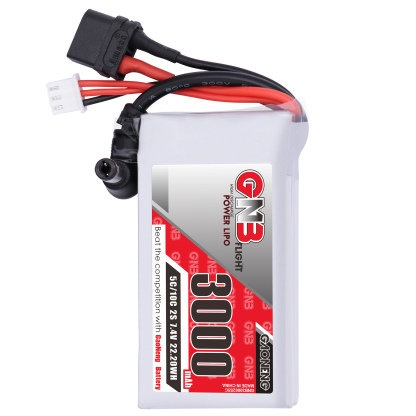 2PCS - GAONENG GNB 2S 7.4V 3000mAh 5C LiPo Battery DC5.5 XT60