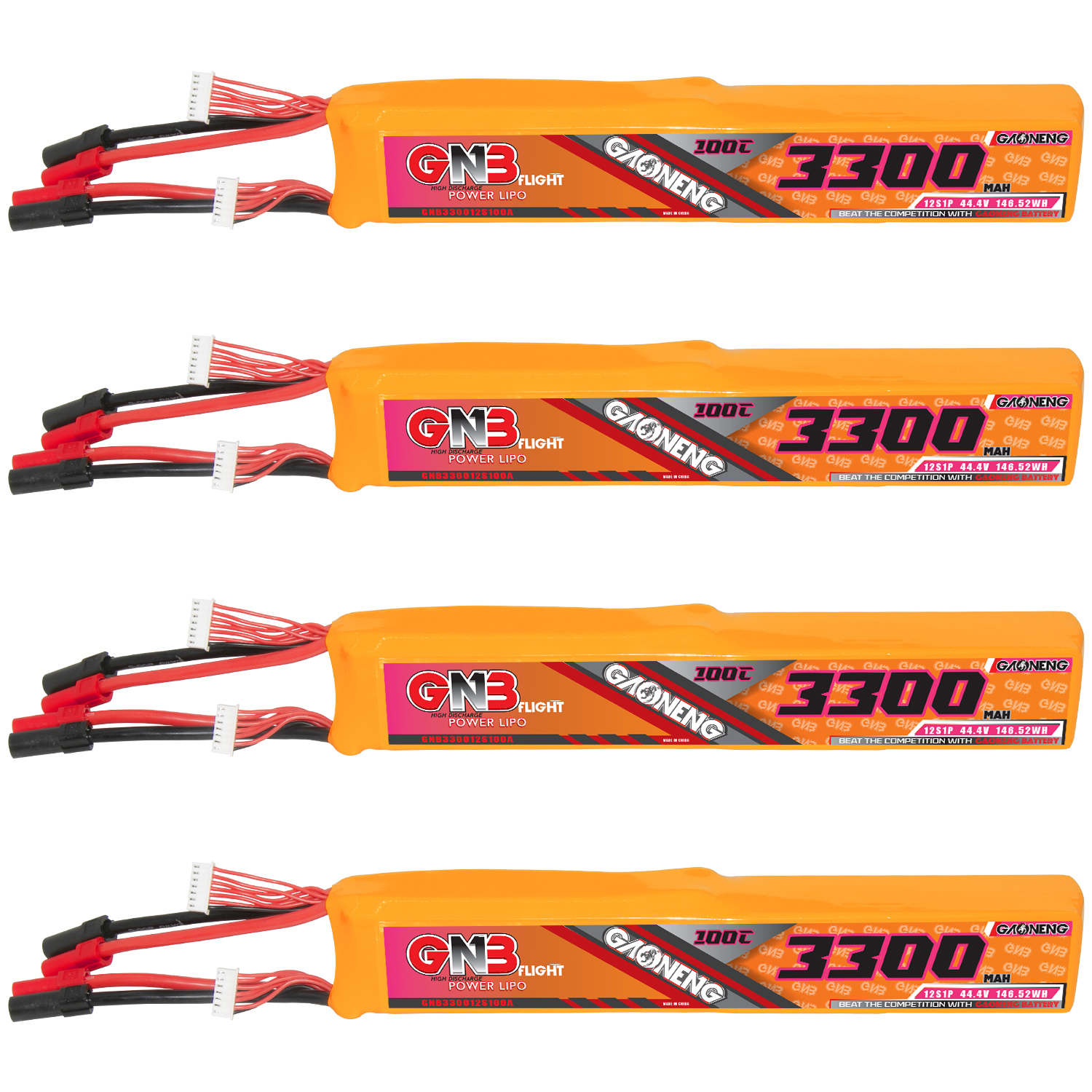 GAONENG GNB 12S 44.4V 3300mAh 100C LiPo Battery XT150