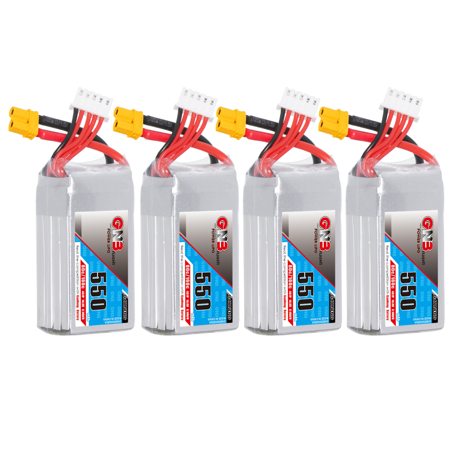 GAONENG GNB 4S 14.8V 550mAh 80C XT30 LiPo Battery Square Type