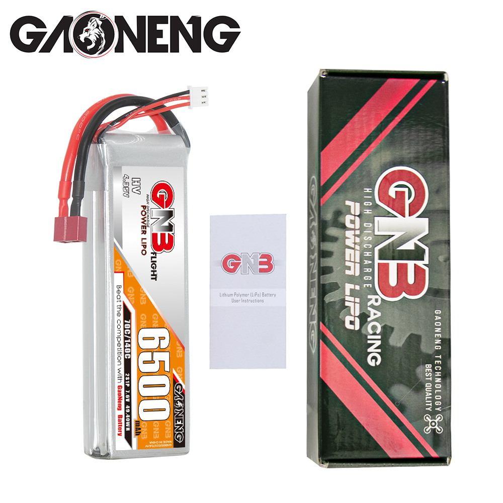 GAONENG GNB HV 2S 7.6V 6500mAh 70C LiPo Battery T-PLUG