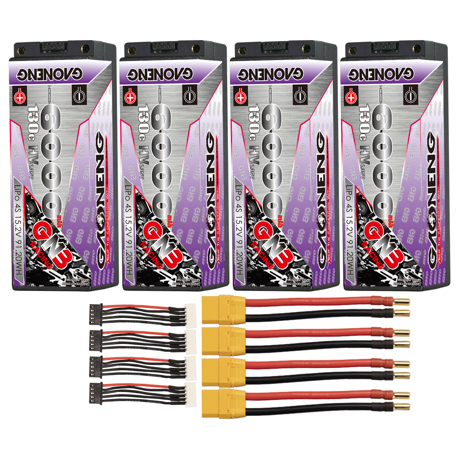 GAONENG GNB LiHV 4S 15.2V 6000mAh 130C 5mm Bullet Hard Case LiPo Battery