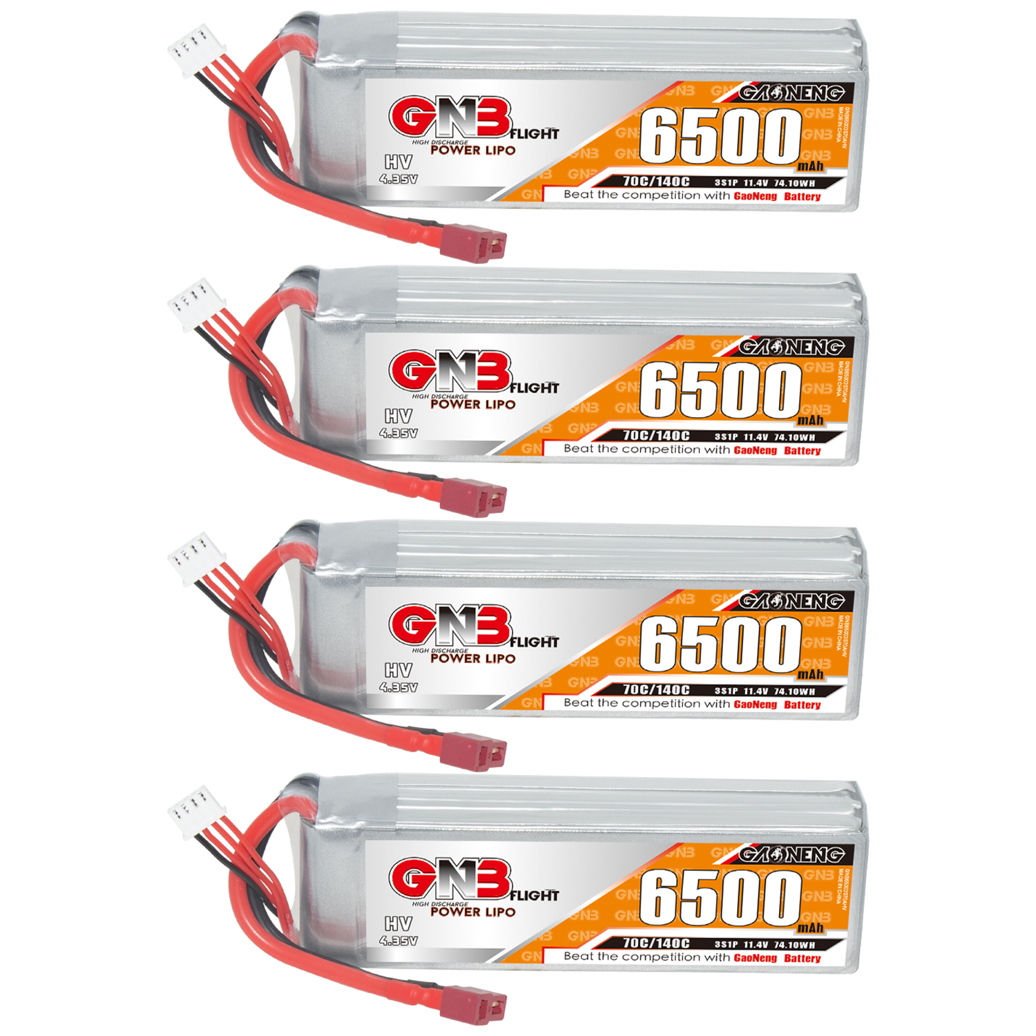 GAONENG GNB HV 3S 11.4V 6500mAh 70C LiPo Battery T-PLUG