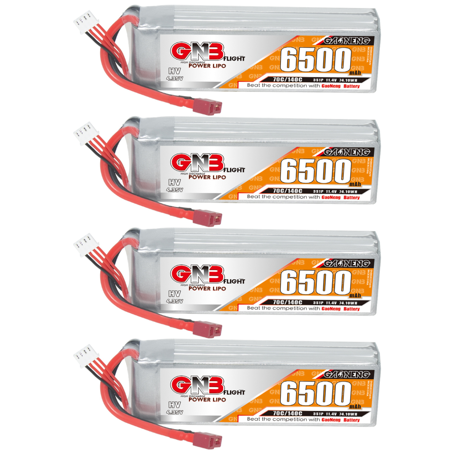 GAONENG GNB HV 3S 11.4V 6500mAh 70C LiPo Battery T-PLUG
