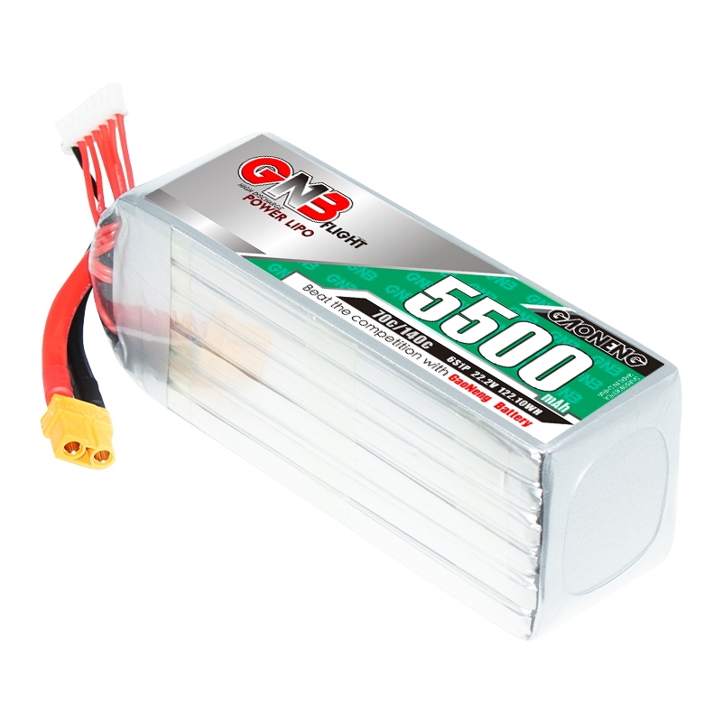 1PC - GAONENG GNB 6S 22.2V 5500mAh 70C LiPo Battery XT60