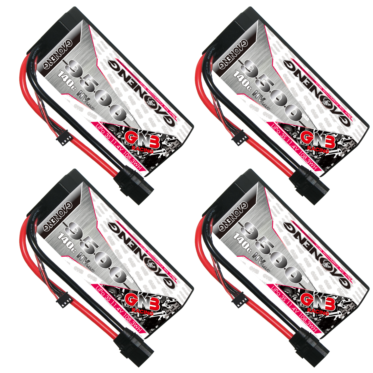 GAONENG GNB LiHV 3S 11.4V 9500mAh 140C Cabled Hard Case LiPo Battery XT90