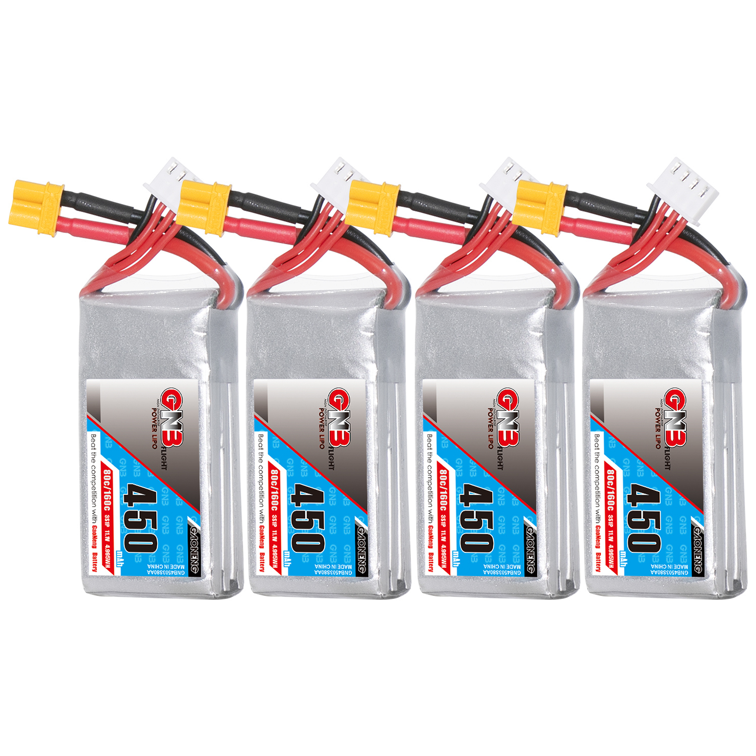 GAONENG GNB 3S 11.1V 450mAh 80C XT30 LiPo Battery
