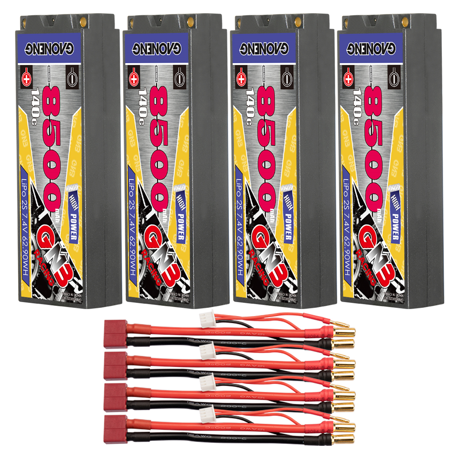 GAONENG GNB 2S 7.4V 8500mAh 140C 5mm Bullet Hard Case LiPo Battery