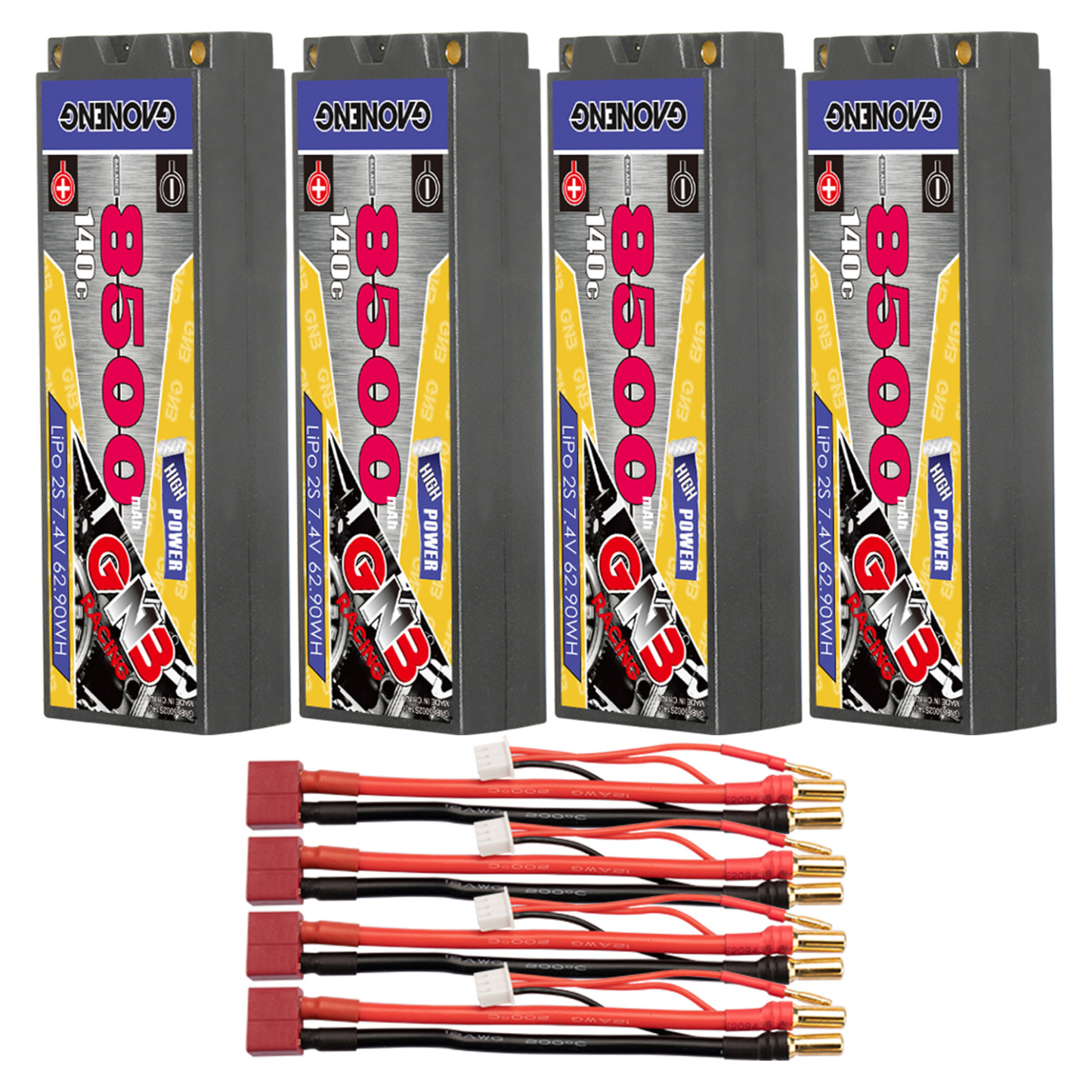GAONENG GNB 2S 7.4V 8500mAh 140C 5mm Bullet Hard Case LiPo Battery
