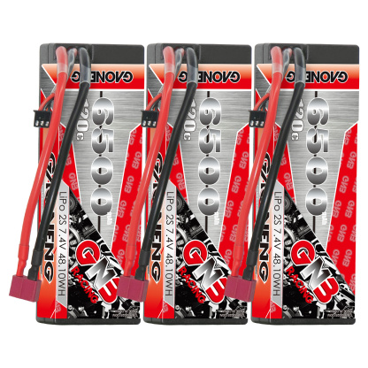GAONENG GNB 2S 7.4V 6500mAh 120C Cabled Hard Case LiPo Battery T-PLUG