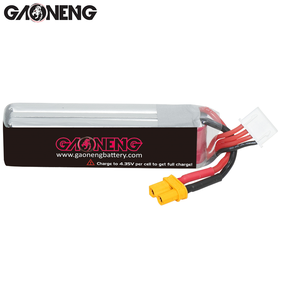 2PCS - GAONENG GNB LiHV 3S 11.4V 550mAh 100C XT30 LiPo Battery Long Type