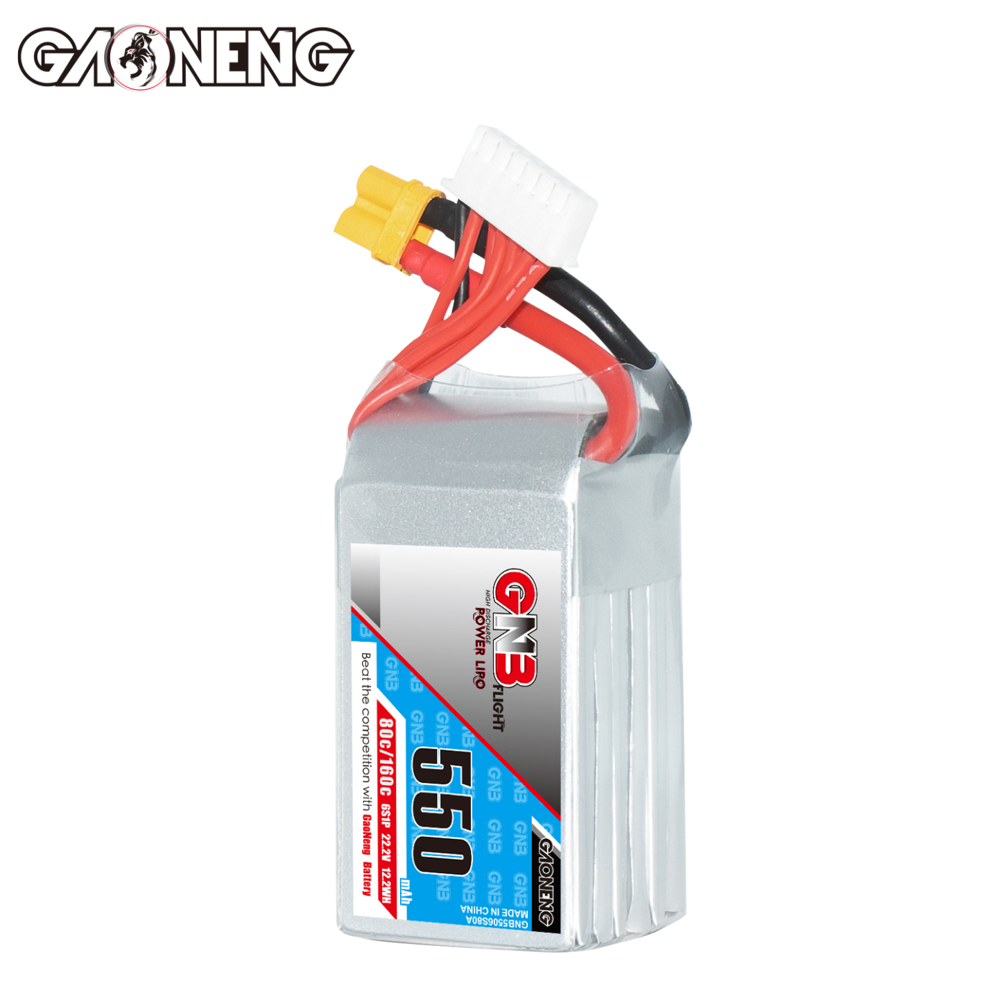 GAONENG GNB 6S 22.2V 550mAh 80C XT30 LiPo Battery