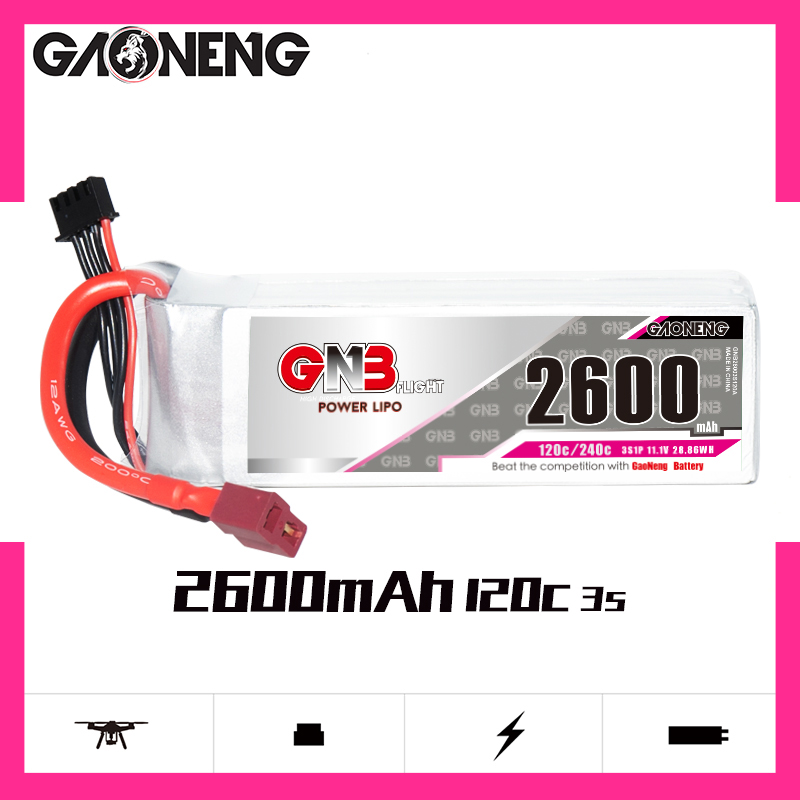 GAONENG GNB 3S 11.1V 2600mAh 120C LiPo Battery T-PLUG