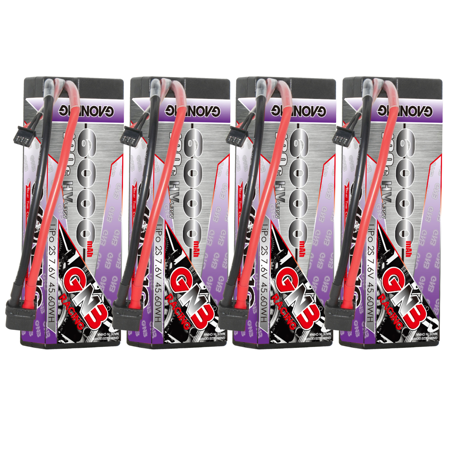 GAONENG GNB LiHV 2S 7.6V 6500mAh 130C Cabled Hard Case LiPo Battery XT60