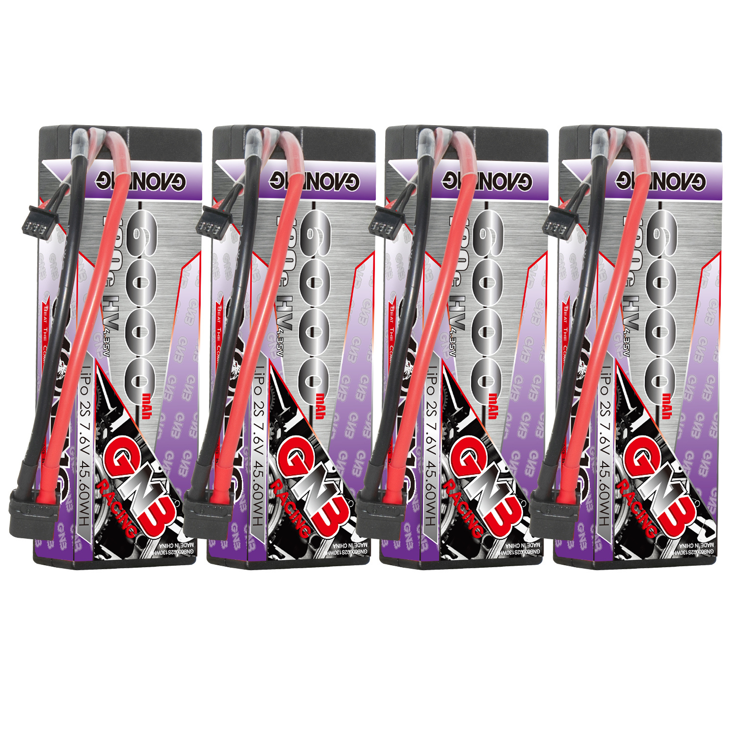 GAONENG GNB LiHV 2S 7.6V 6500mAh 130C Cabled Hard Case LiPo Battery XT60