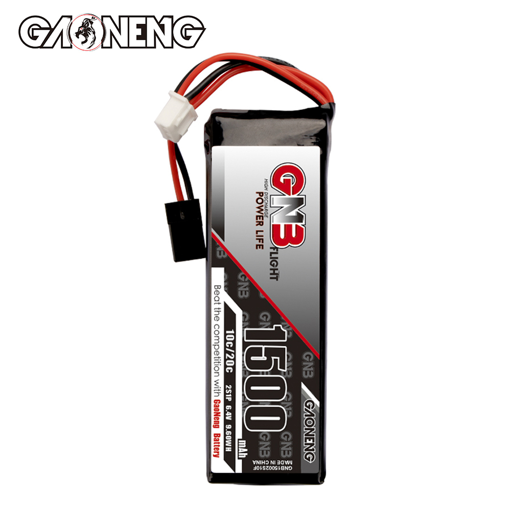 2PCS - GAONENG GNB 2S 6.4V 1500mAh 10C LiFe Battery for Sanwa M12-RS MT46