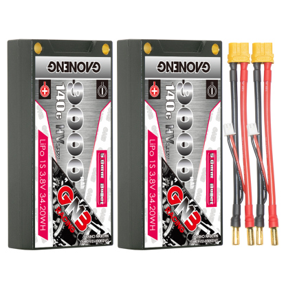 GAONENG GNB LiHV 1S 3.8V 9000mAh 140C 5mm Bullet Hard Case LiPo Battery