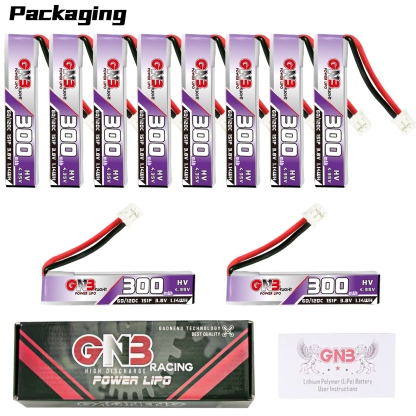 GAONENG GNB LiHV 1S 3.8V 300mAh 60C PH2.0 Cabled LiPo Battery