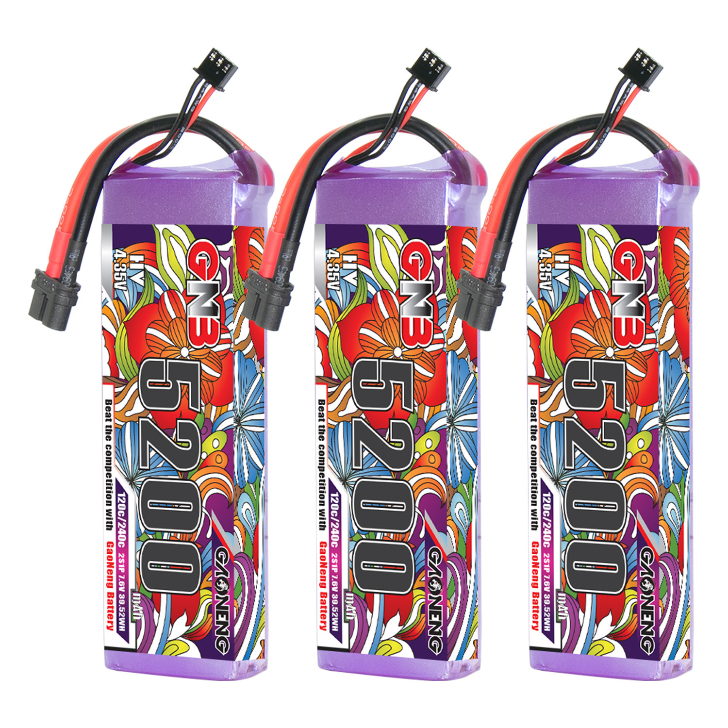 GAONENG GNB LiHV 2S 7.6V 5200mAh 120C LiPo Battery XT60