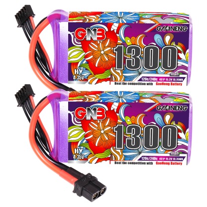 2PCS - GAONENG GNB LiHV 4S 15.2V 1300mAh 120C XT60 LiPo Battery
