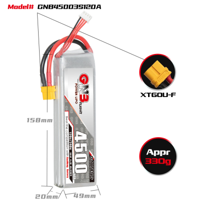 GAONENG GNB 3S 11.1V 4500mAh 120C LiPo Battery XT60