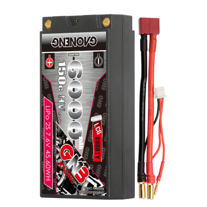 GAONENG GNB LiHV 2S 7.6V 6000mAh 150C LCG Shorty Pack 5mm Bullet Hard Case LiPo Battery