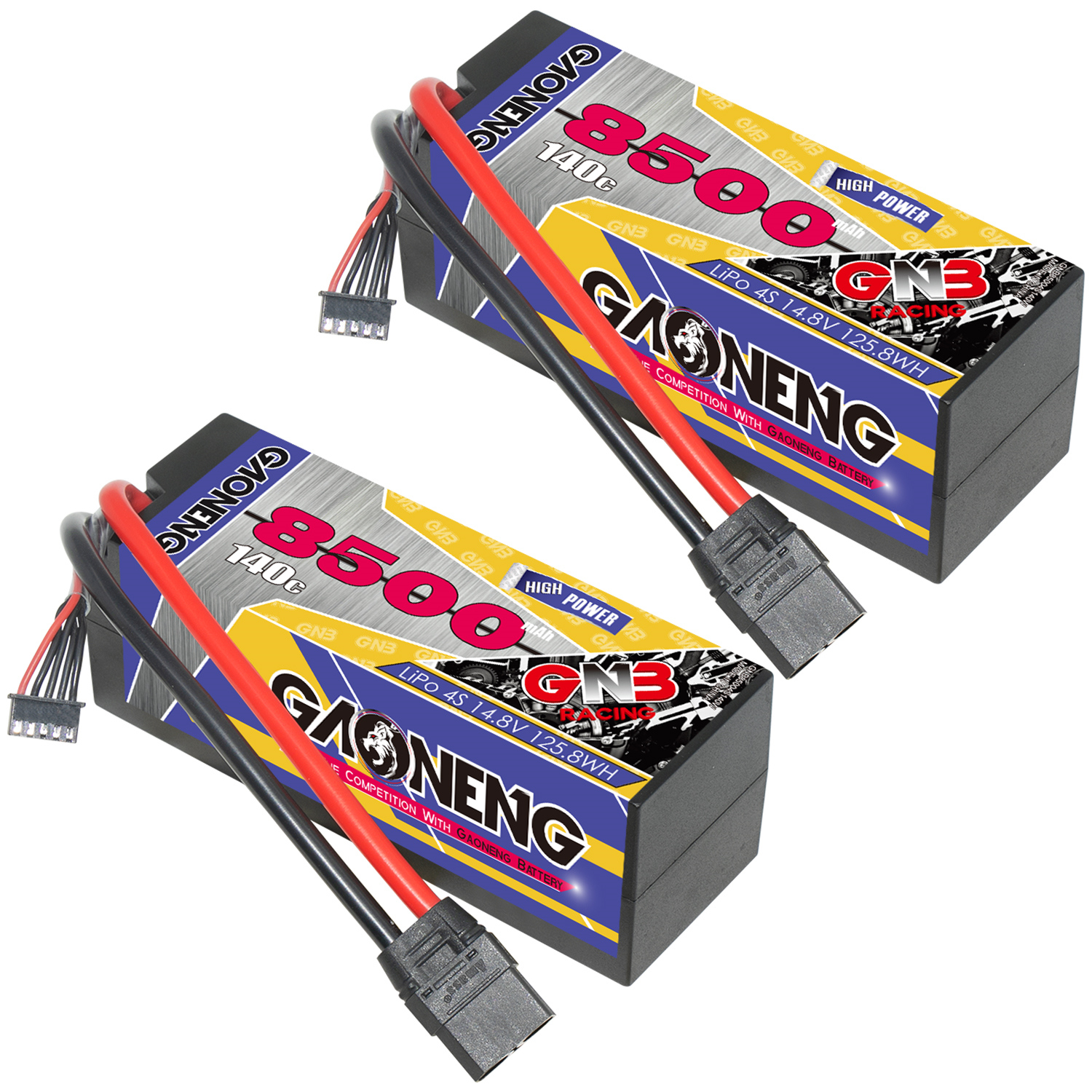 GAONENG GNB 4S 14.8V 8500mAh 140C Cabled Hard Case LiPo Battery XT90