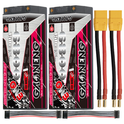 GAONENG GNB LiHV 4S 15.2V 6800mAh 150C 5mm Bullet LCG Thin 4S Hard Case LiPo Battery
