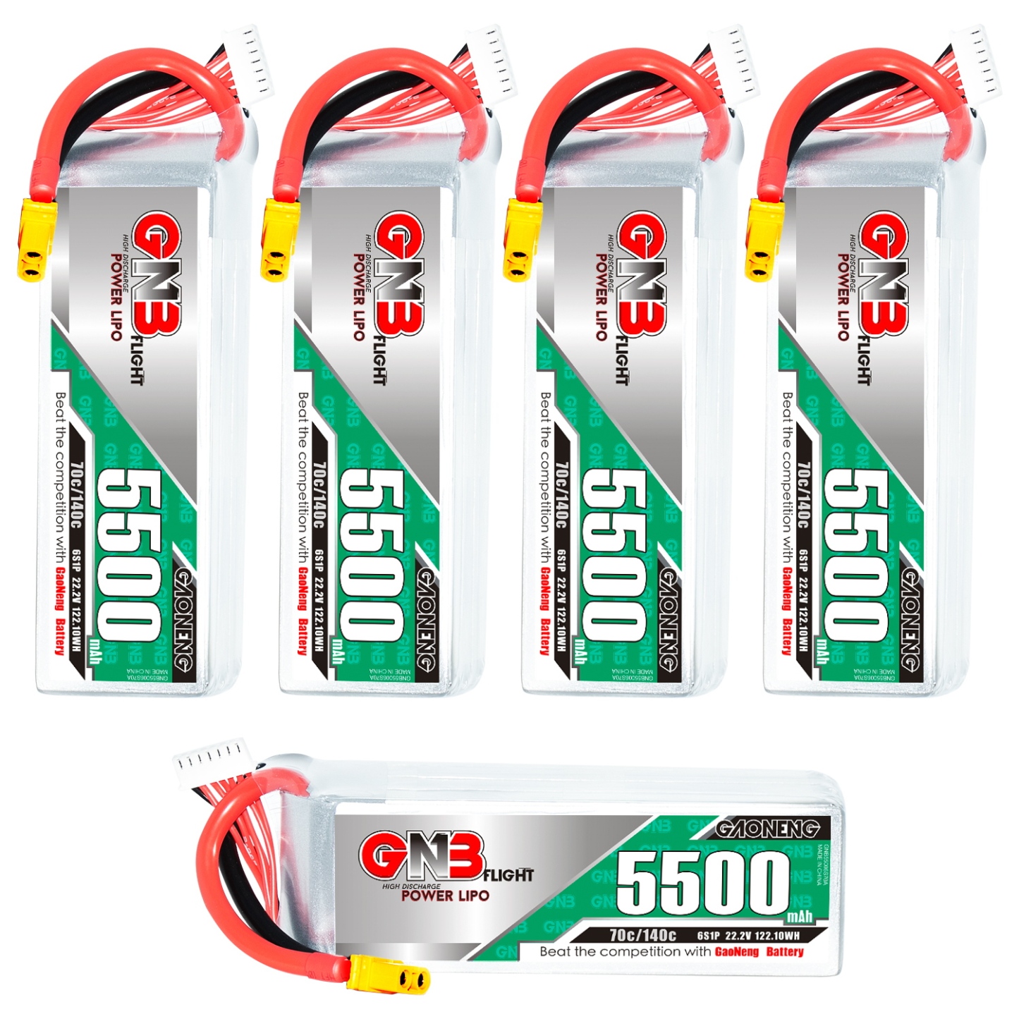 GAONENG GNB 6S 22.2V 5500mAh 70C LiPo Battery XT60