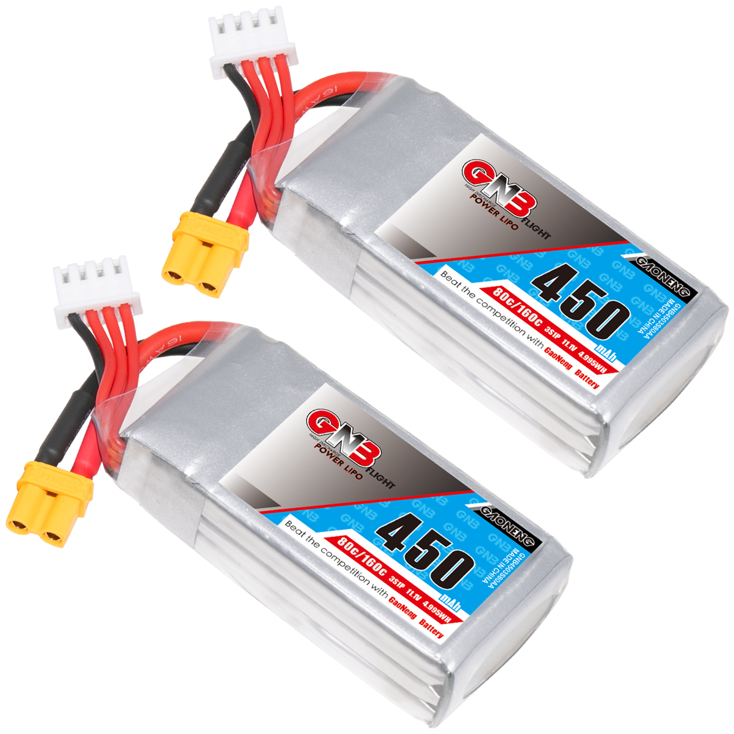 GAONENG GNB 3S 11.1V 450mAh 80C XT30 LiPo Battery