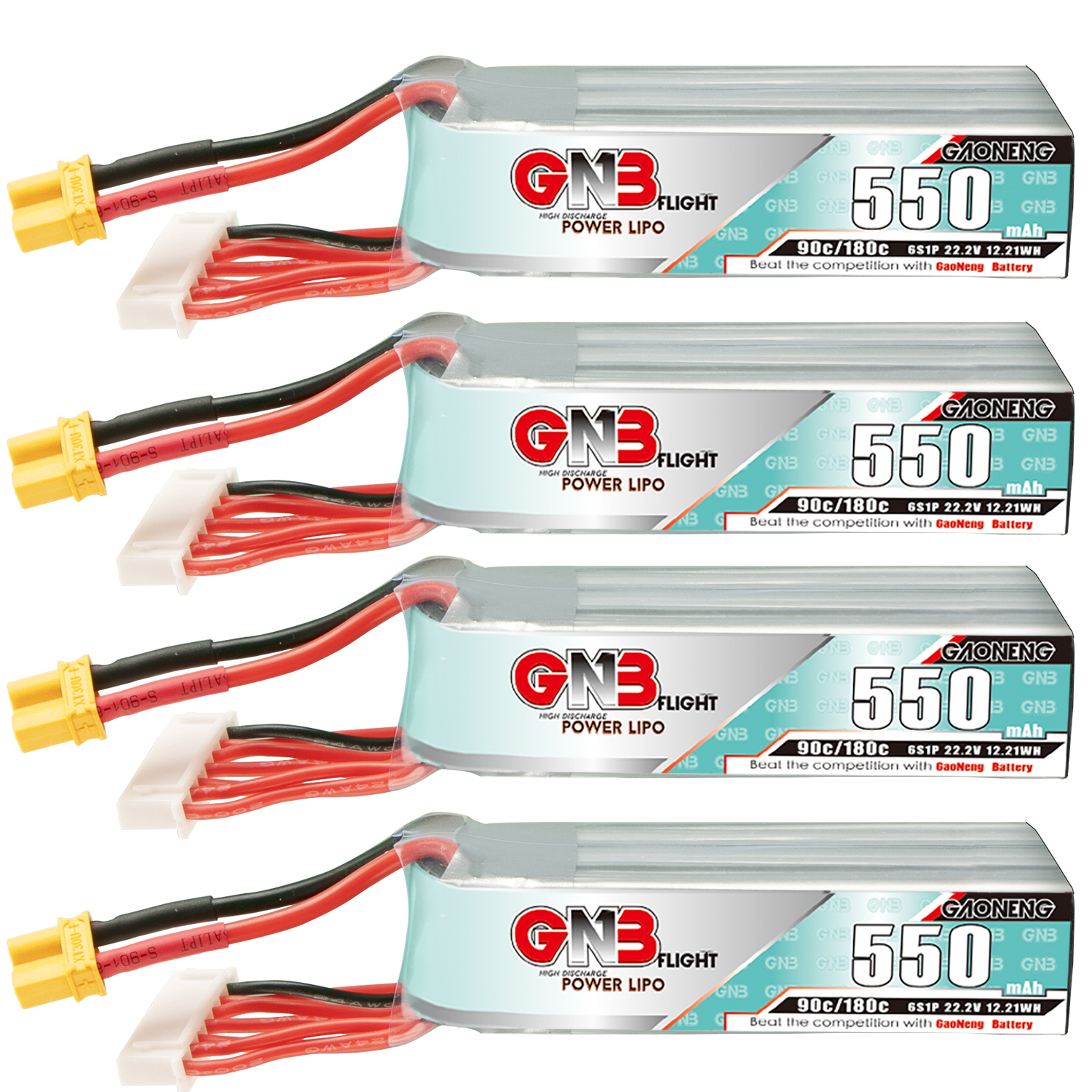 GAONENG GNB 6S 22.2V 550mAh 90C XT30 LiPo Battery Long Type