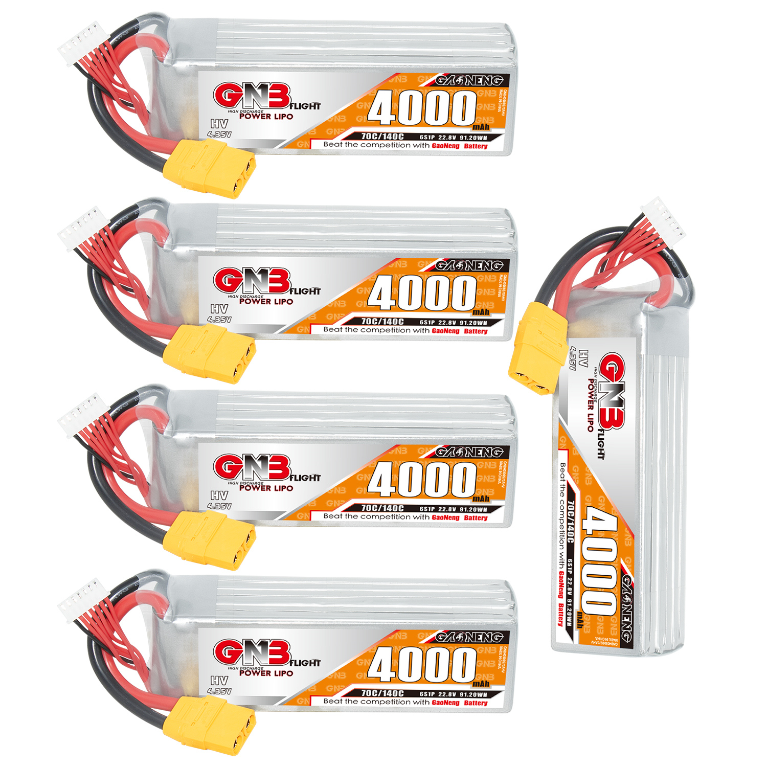 GAONENG GNB LiHV 6S 22.8V 4000mAh 70C LiPo Battery XT90