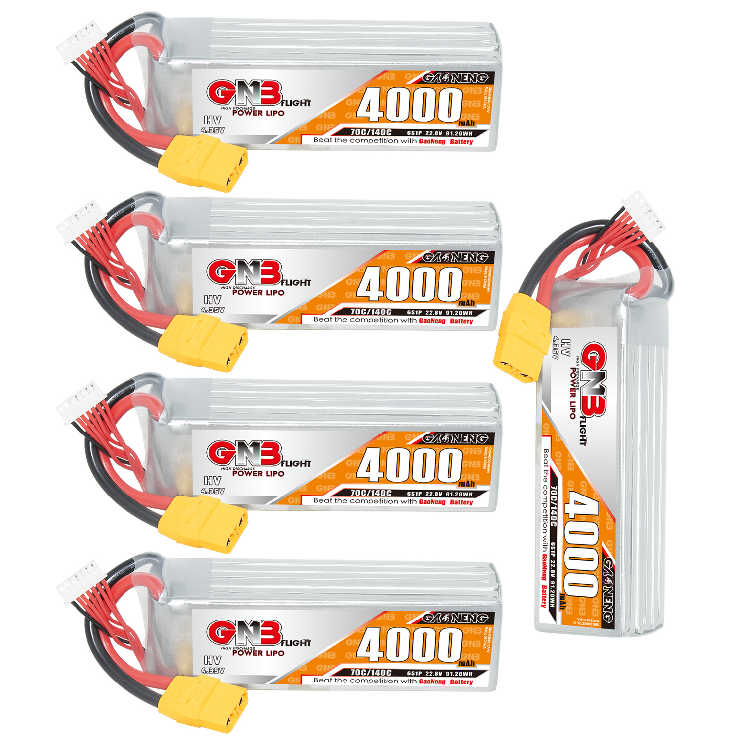 GAONENG GNB LiHV 6S 22.8V 4000mAh 70C LiPo Battery XT90