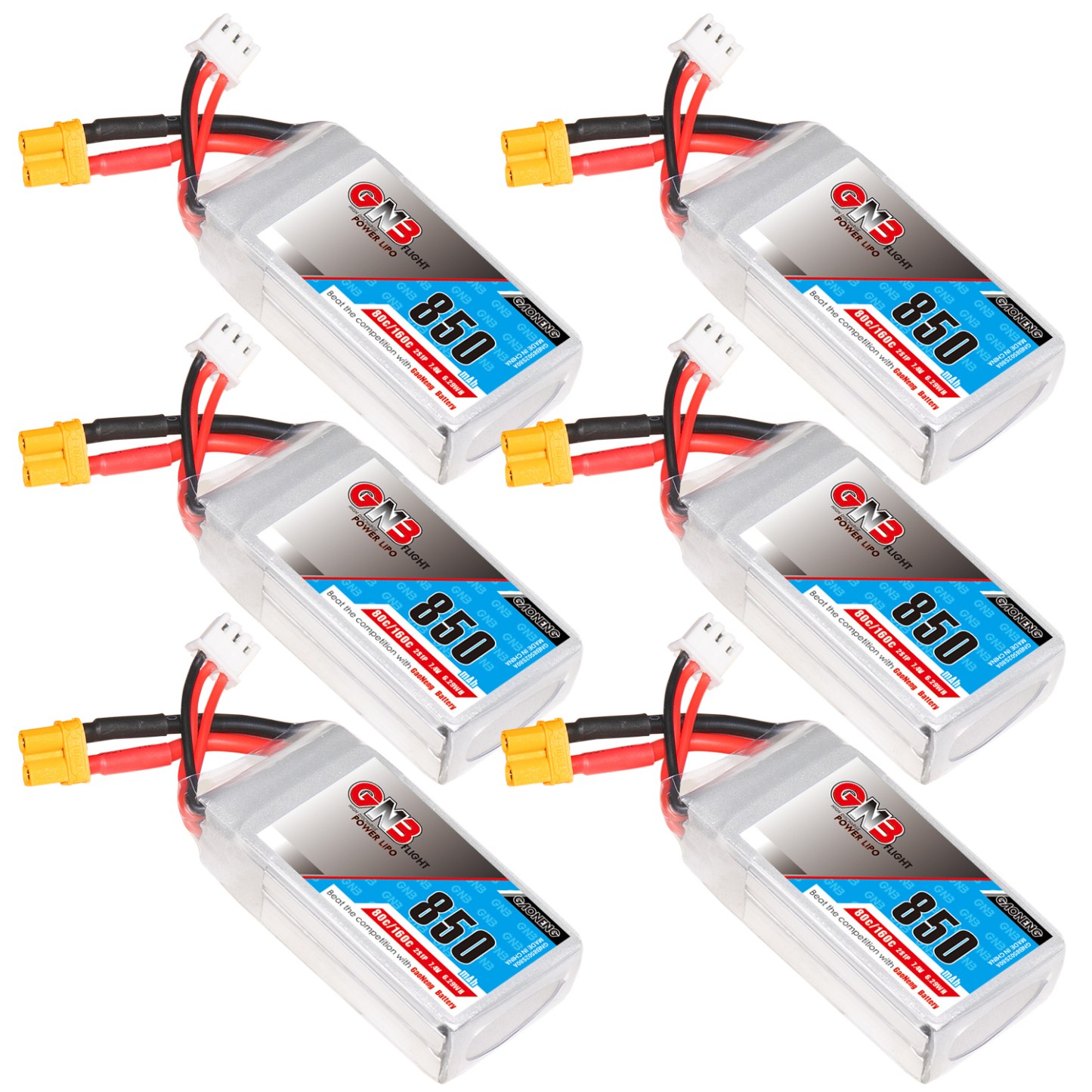 GAONENG GNB 2S 7.4V 850mAh 80C XT30 LiPo Battery