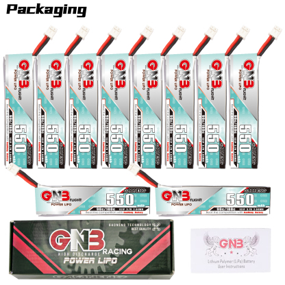 GAONENG GNB 1S 3.7V 550mAh 90C PH2.0 Cabled LiPo Battery Long Type