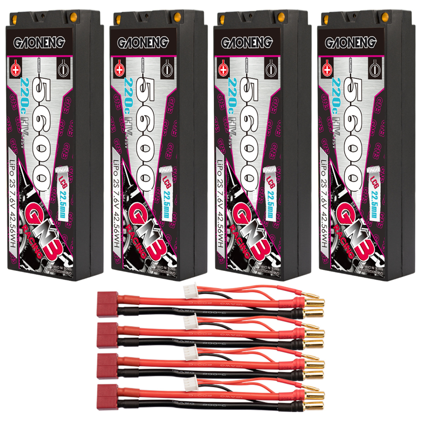 GAONENG GNB LiHV 2S 7.6V 5600mAh 220C Hard Case LCG LiPo Battery