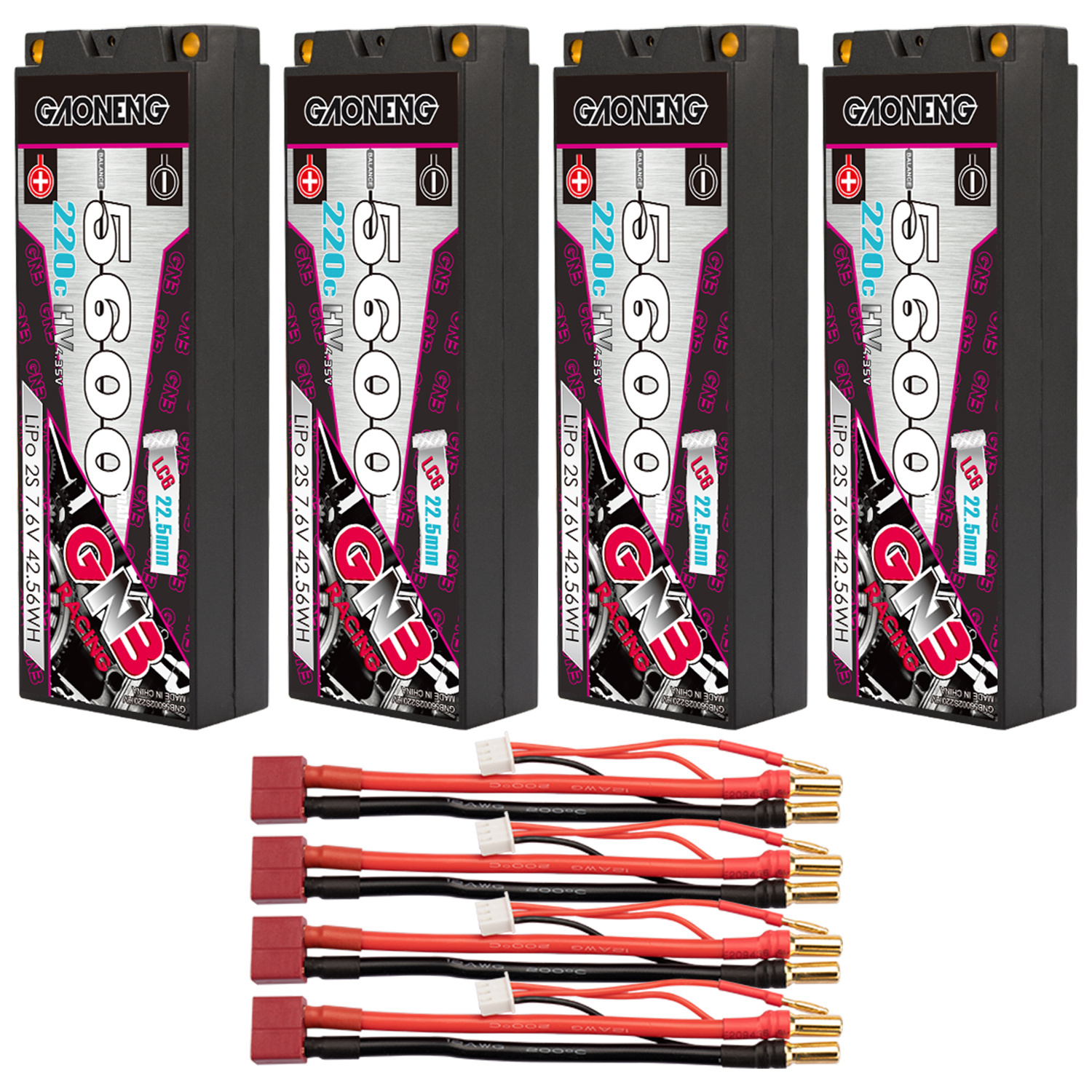 GAONENG GNB LiHV 2S 7.6V 5600mAh 220C Hard Case LCG LiPo Battery