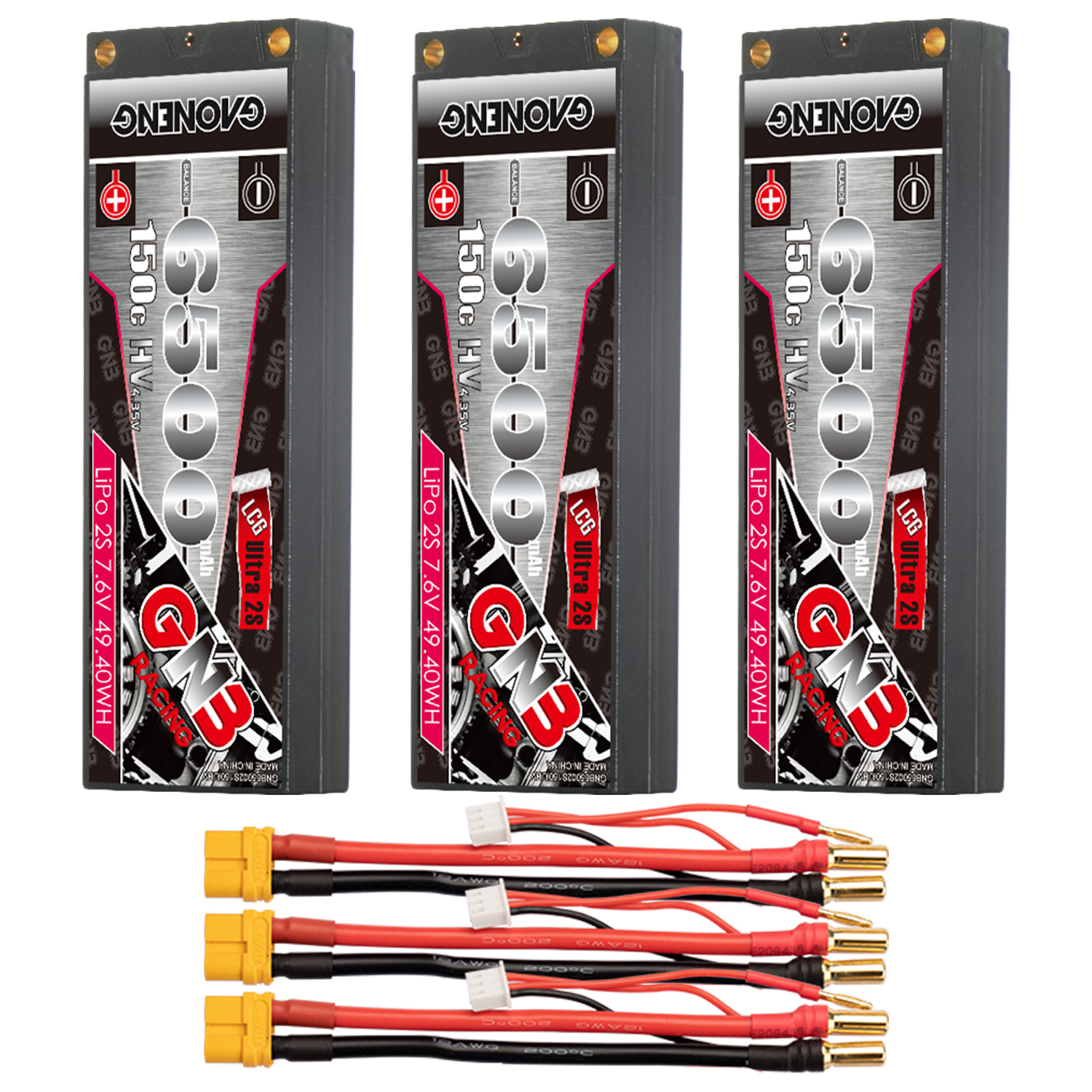 GAONENG GNB LiHV 2S 7.6V 6500mAh 150C Hard Case Ultra LCG LiPo Battery