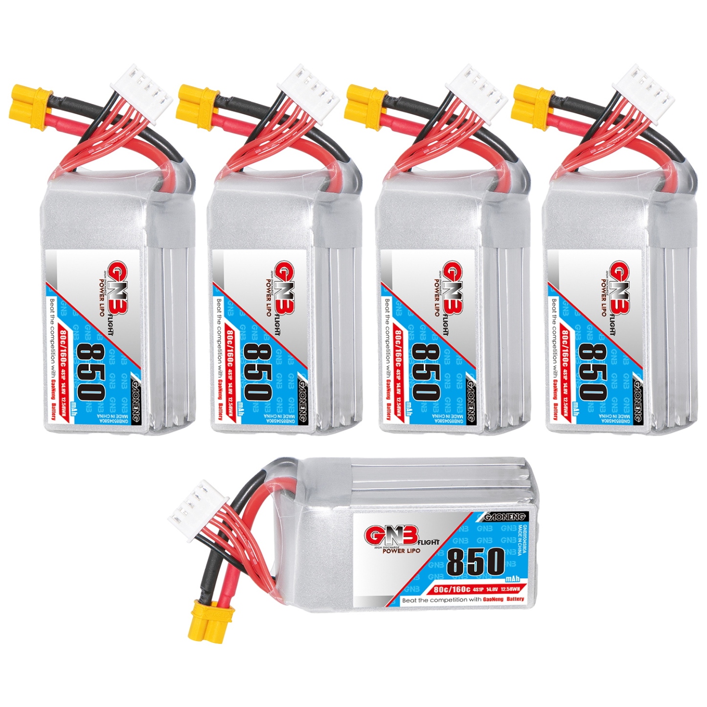 GAONENG GNB 4S 14.8V 850mAh 80C XT30 LiPo Battery