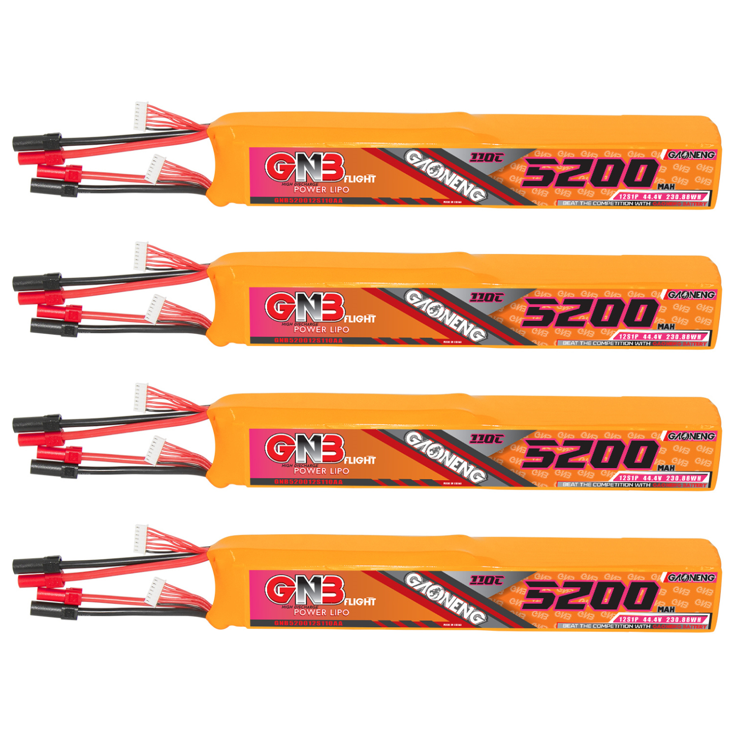 GAONENG GNB 12S 44.4V 5200mAh 110C LiPo Battery XT150