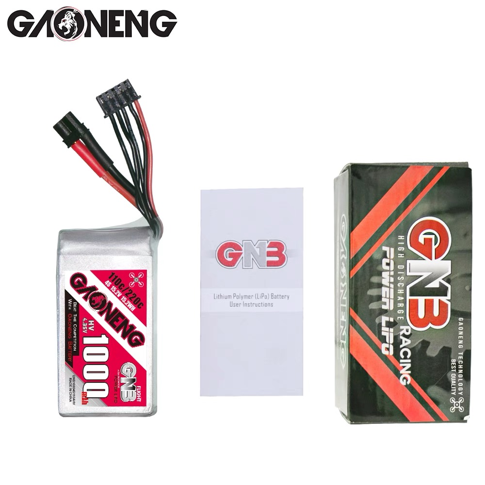 2PCS - GAONENG GNB LiHV 4S 15.2V 1000mAh 110C XT30 LiPo Battery