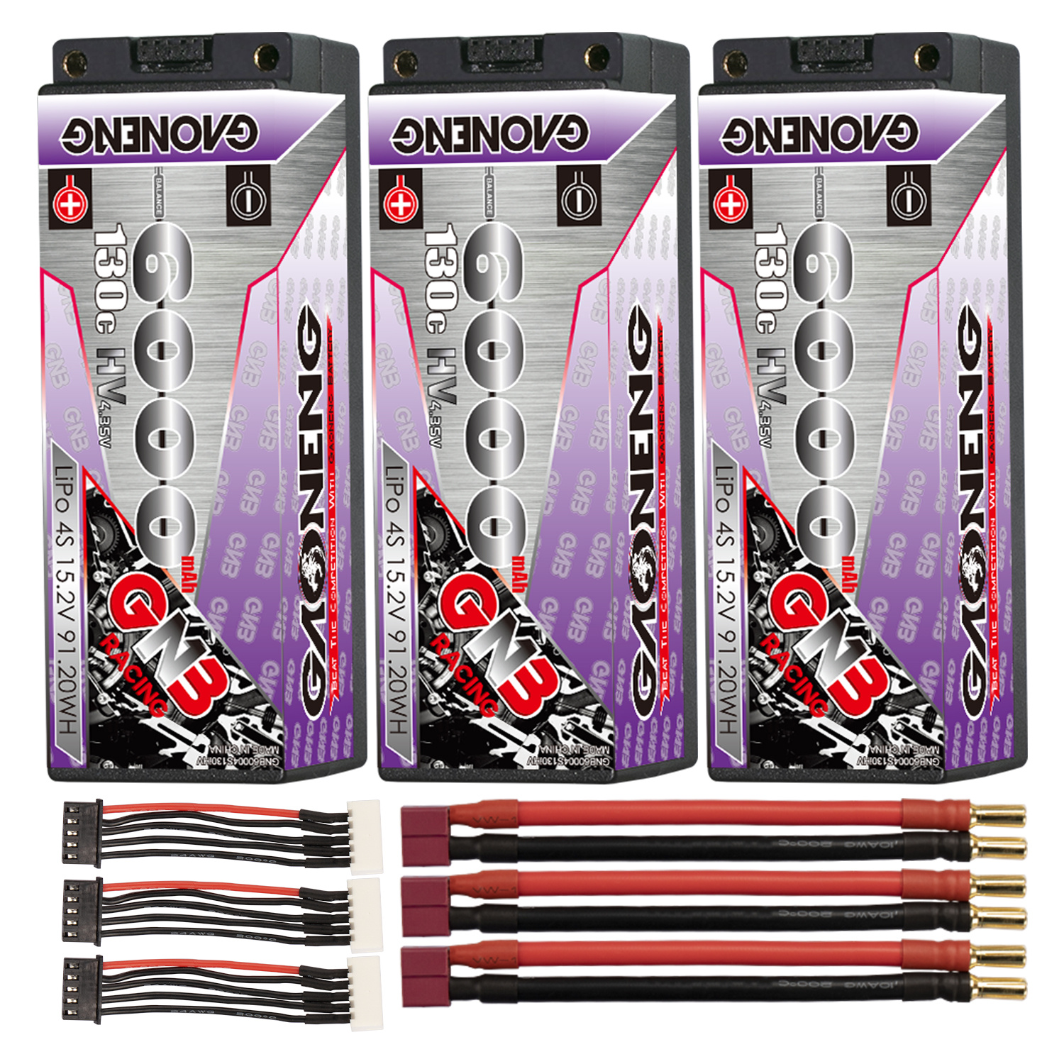 GAONENG GNB LiHV 4S 15.2V 6000mAh 130C 5mm Bullet Hard Case LiPo Battery