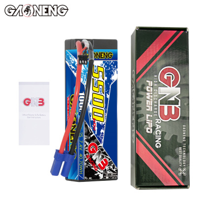 1PC - GAONENG GNB 2S 7.4V 5500mAh 100C Cabled Hard Case LiPo Battery EC5