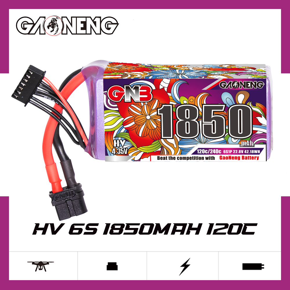 GAONENG GNB LiHV 6S 22.8V 1850mAh 120C XT60 LiPo Battery