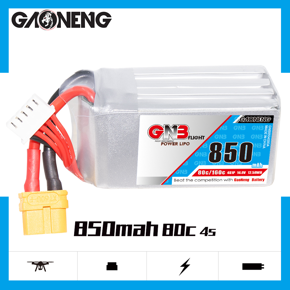 GAONENG GNB 4S 14.8V 850mAh 80C XT60 LiPo Battery